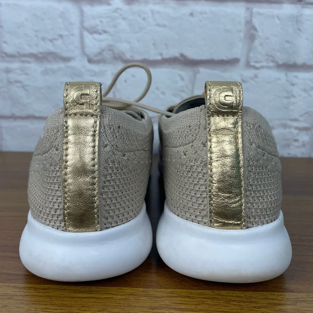 Cole Haan 2.Zero Grand Stitchlite Oxford Gold & Tan Sneakers Size 9